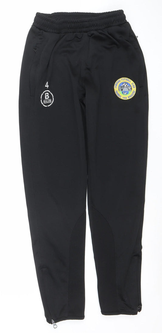 Balon Boys Black XL Football Track Pants 100% Polyester Zip Pockets