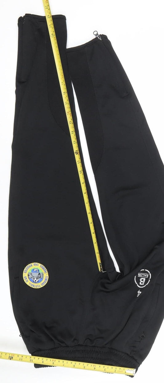 Balon Boys Black XL Football Track Pants 100% Polyester Zip Pockets