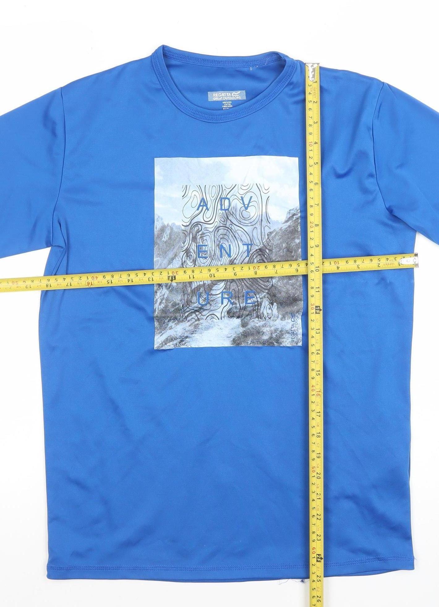 Regatta Boys Blue Adventure Graphic T-Shirt 15-16 Years Lightweight Activewear