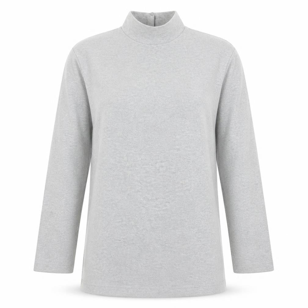 New Look Women's Grey Mock Neck Long Sleeve Tunic Sweatshirt Size S