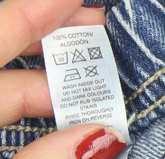 Dunnes Stores Boys Blue 18-24M Cargo Jeans Trousers with Dinosaur Design