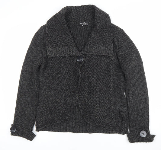 Marks & Spencer Women’s Grey Chunky Knit Cardigan Size 12 Long Sleeve