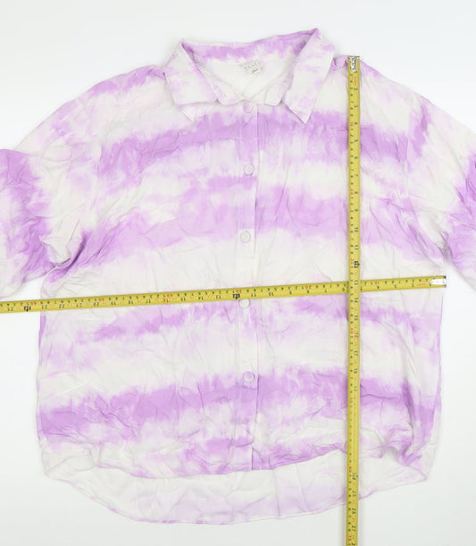 River Island Women’s Multicoloured Size 18 Button-Up Viscose Shirt