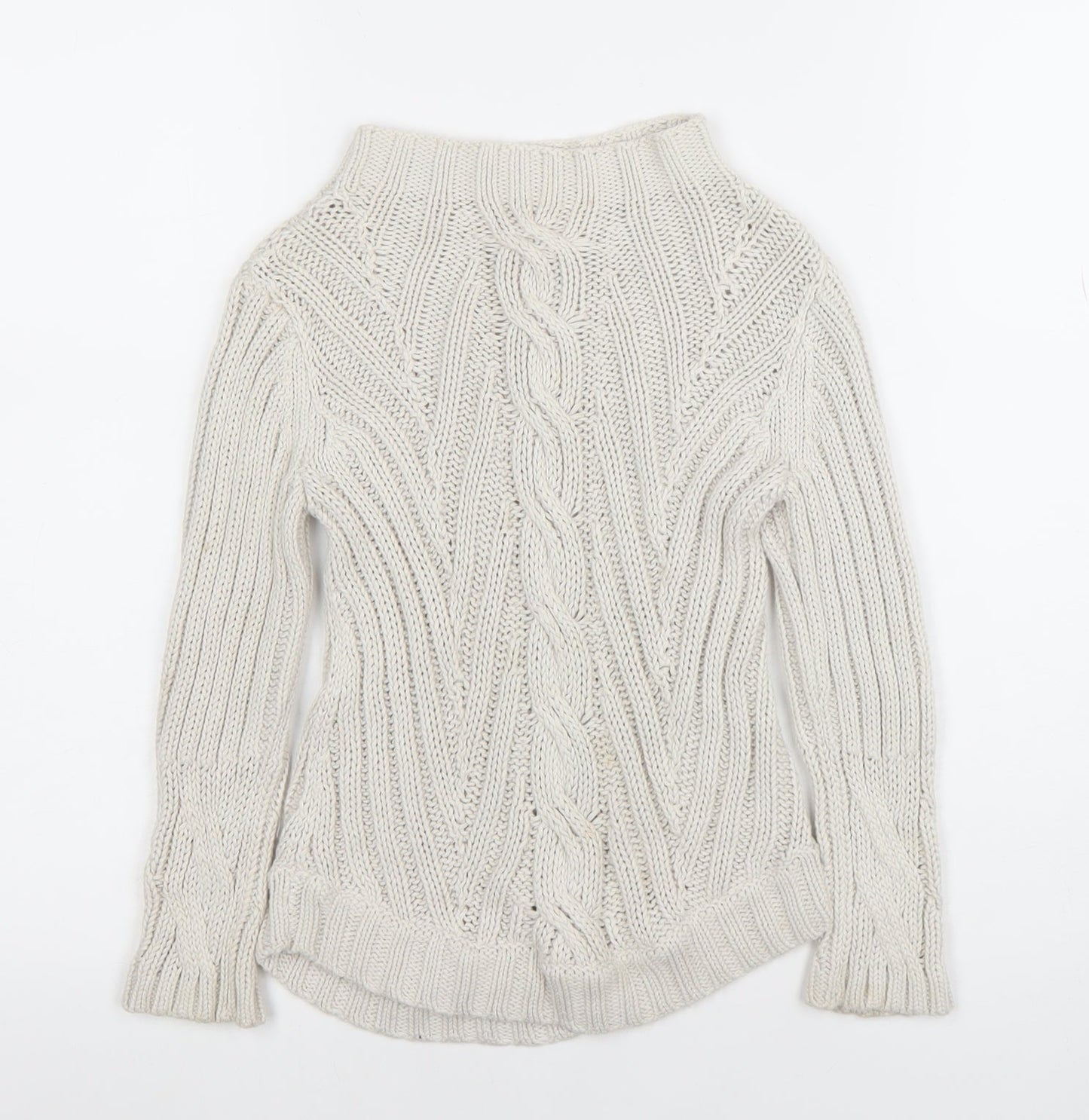 Jigsaw Junior Girls Beige Cable Knit Cotton Jumper 6-7 Years