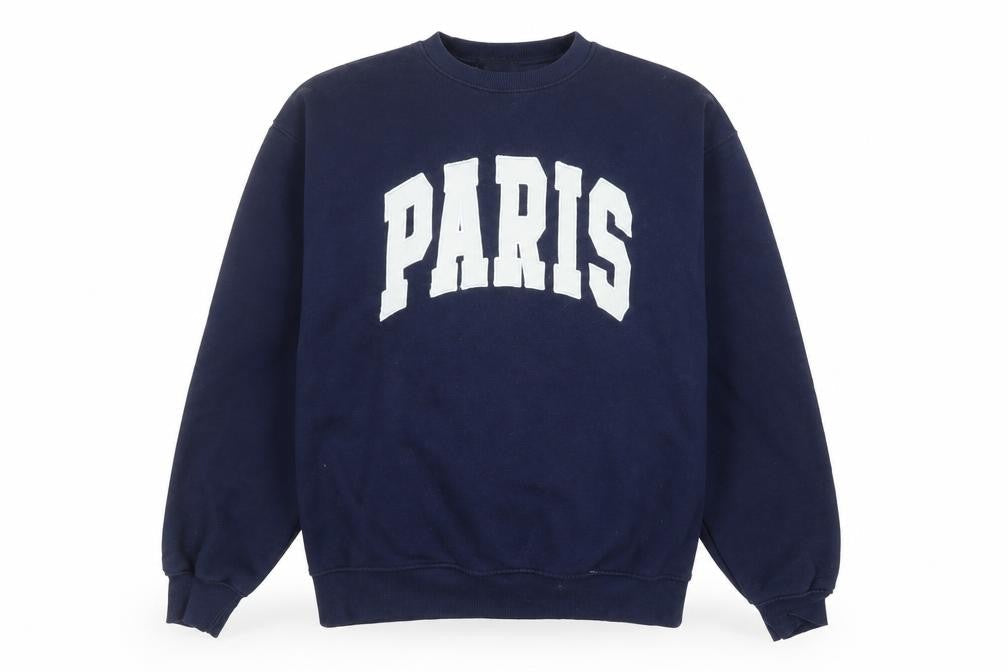 Stradivarius Unisex Blue Paris Graphic Pullover Sweatshirt Size S