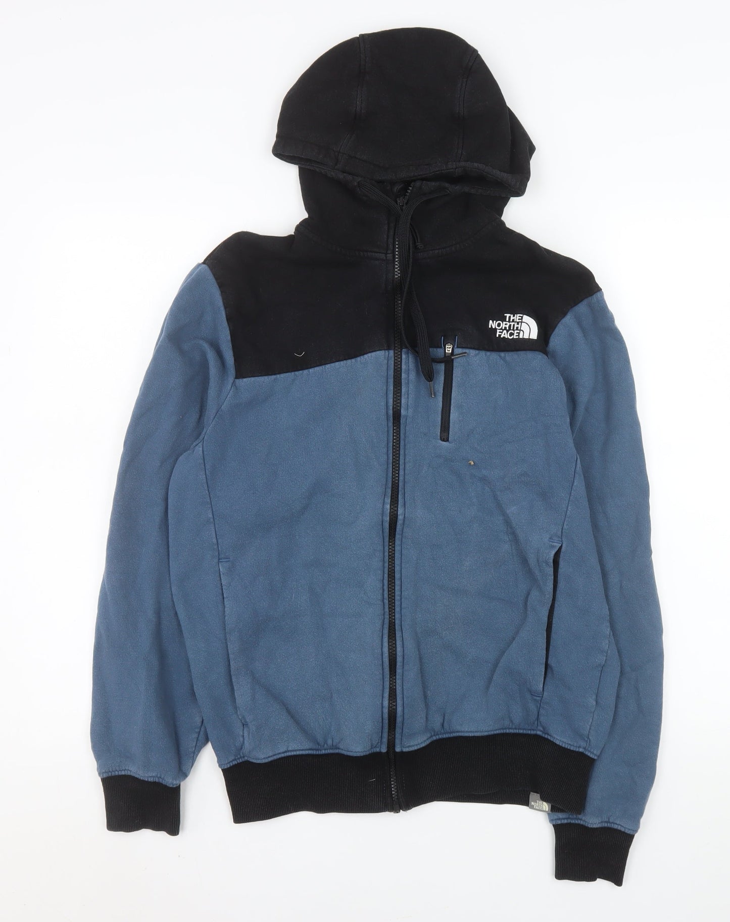 The North Face Mens Blue Hooded Cotton Full Zip Jacket Size S