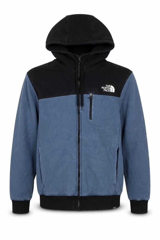 The North Face Mens Blue Hooded Cotton Full Zip Jacket Size S