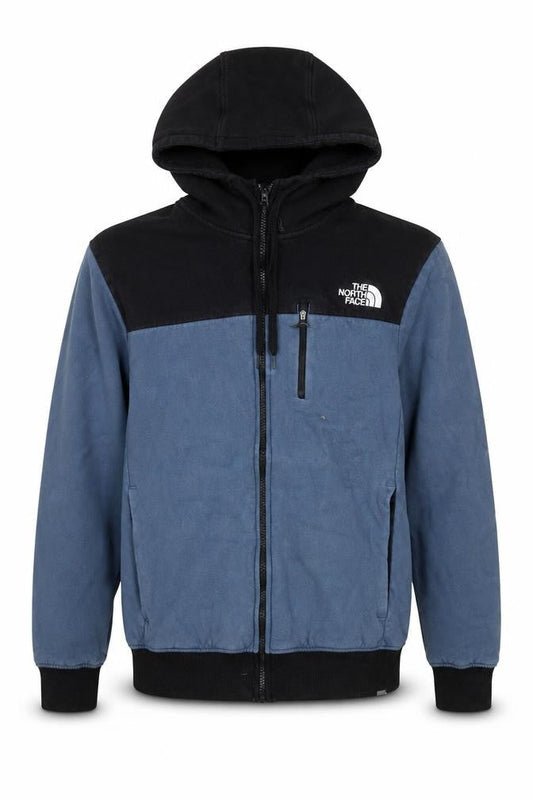 The North Face Mens Blue Hooded Cotton Full Zip Jacket Size S