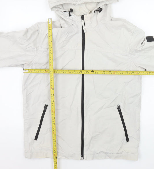Jack & Jones Men’s White L Hooded Windbreaker Jacket