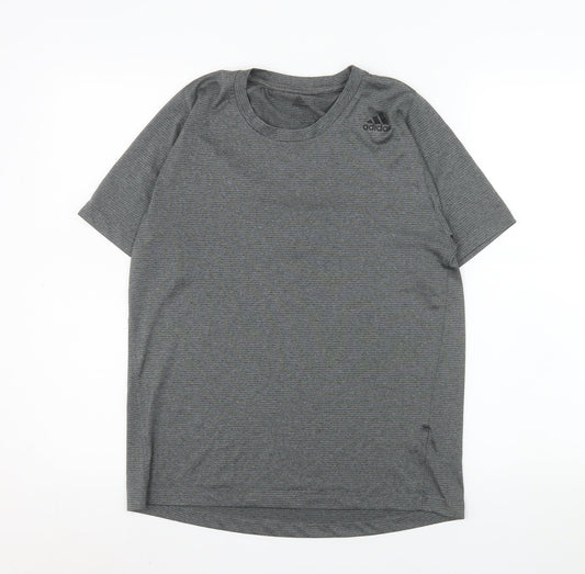 Adidas Mens Grey Small Training T-Shirt Climalite Athletic Fit