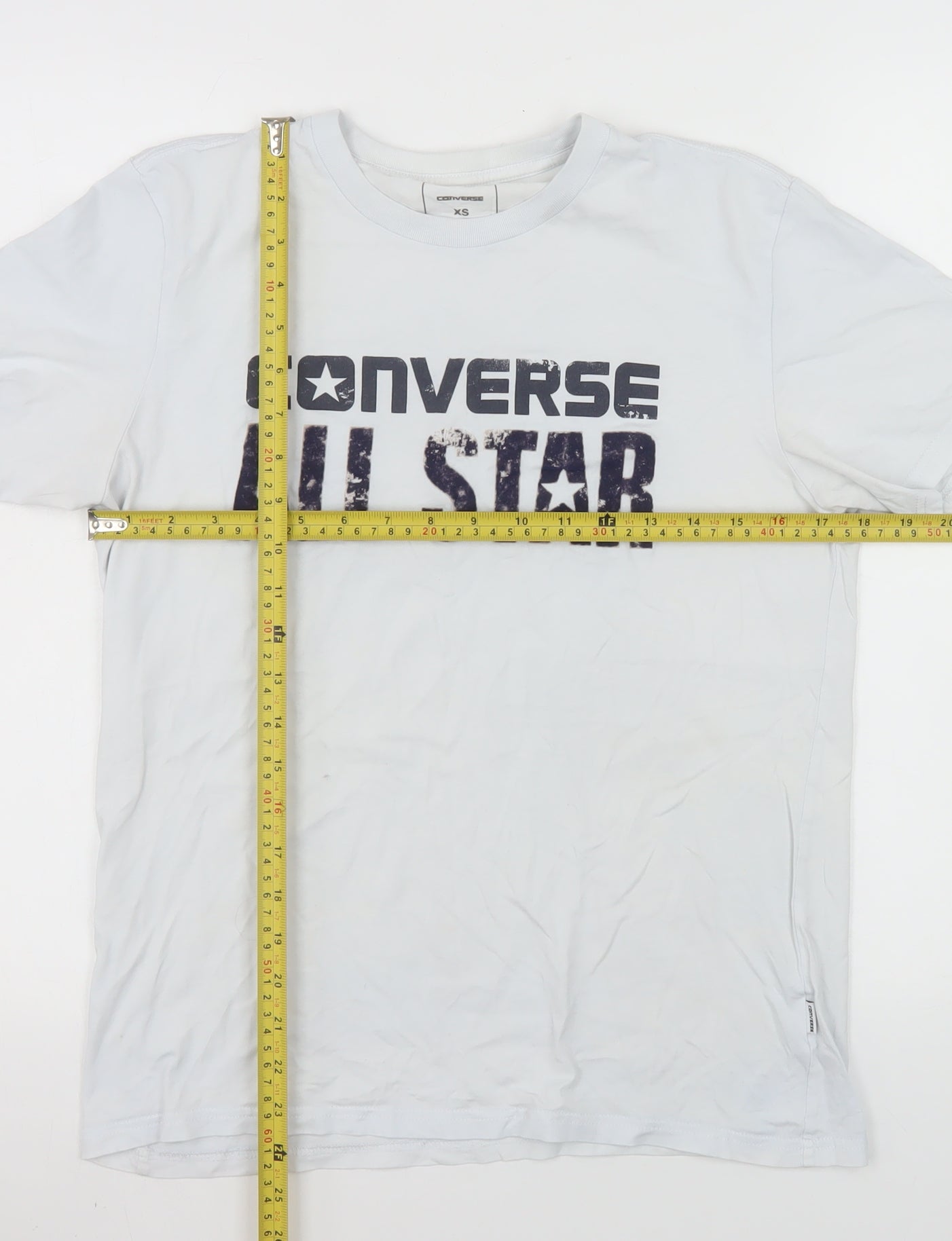 Converse Men’s White All Star Graphic T-Shirt XS Crew Neck Cotton