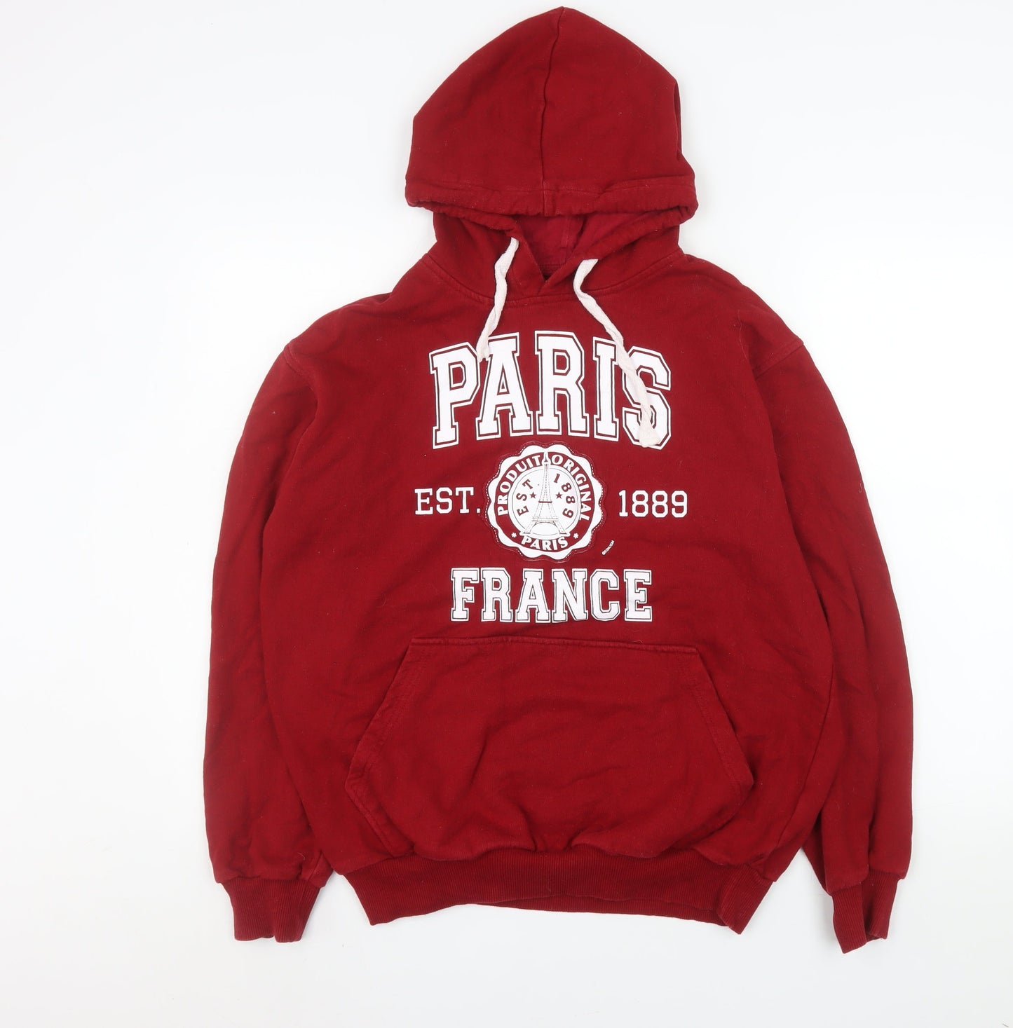 Paris Produit Original Men's Red Pullover Hoodie L Graphic Print