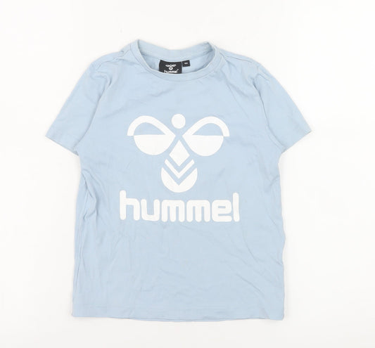 Hummel Boys Blue Cotton Graphic Logo T-Shirt 3-4 Years Short Sleeve