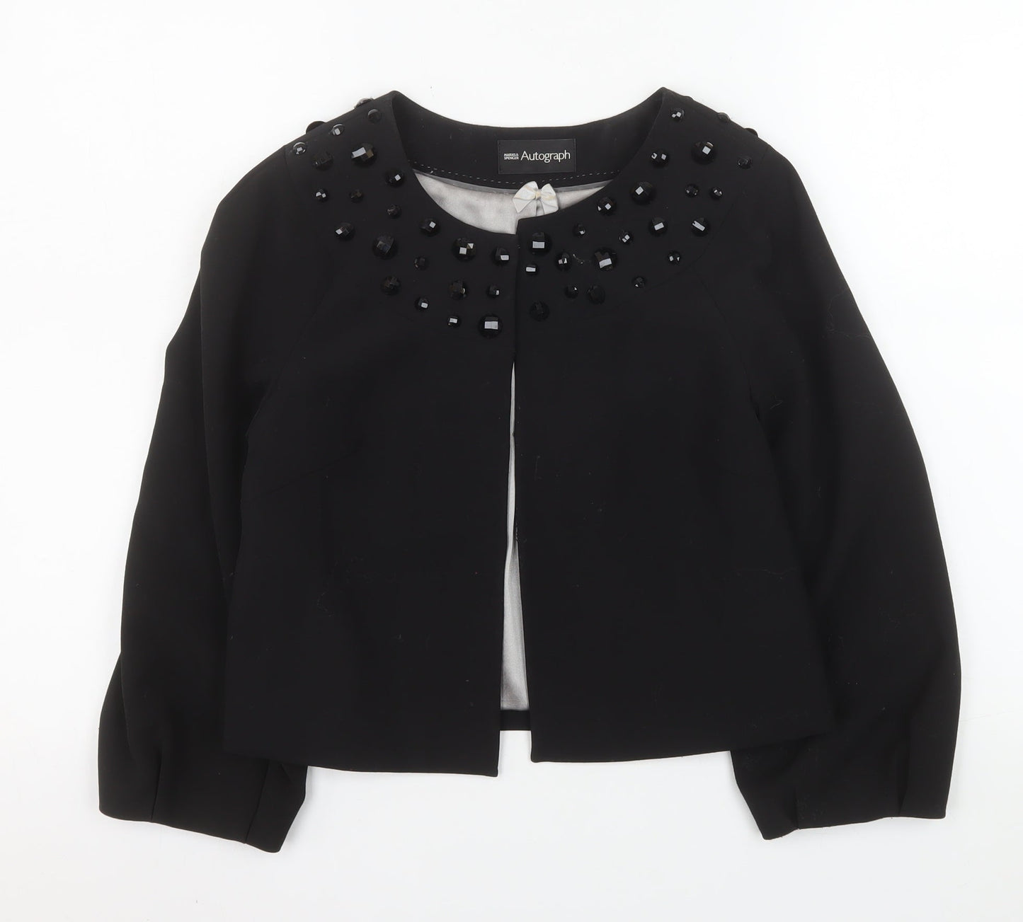 Marks and Spencer Autograph Women's Black Beaded Short Jacket UK 8