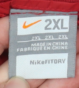 Nike Men's Red 2XL Windbreaker Hooded Lightweight Jacket