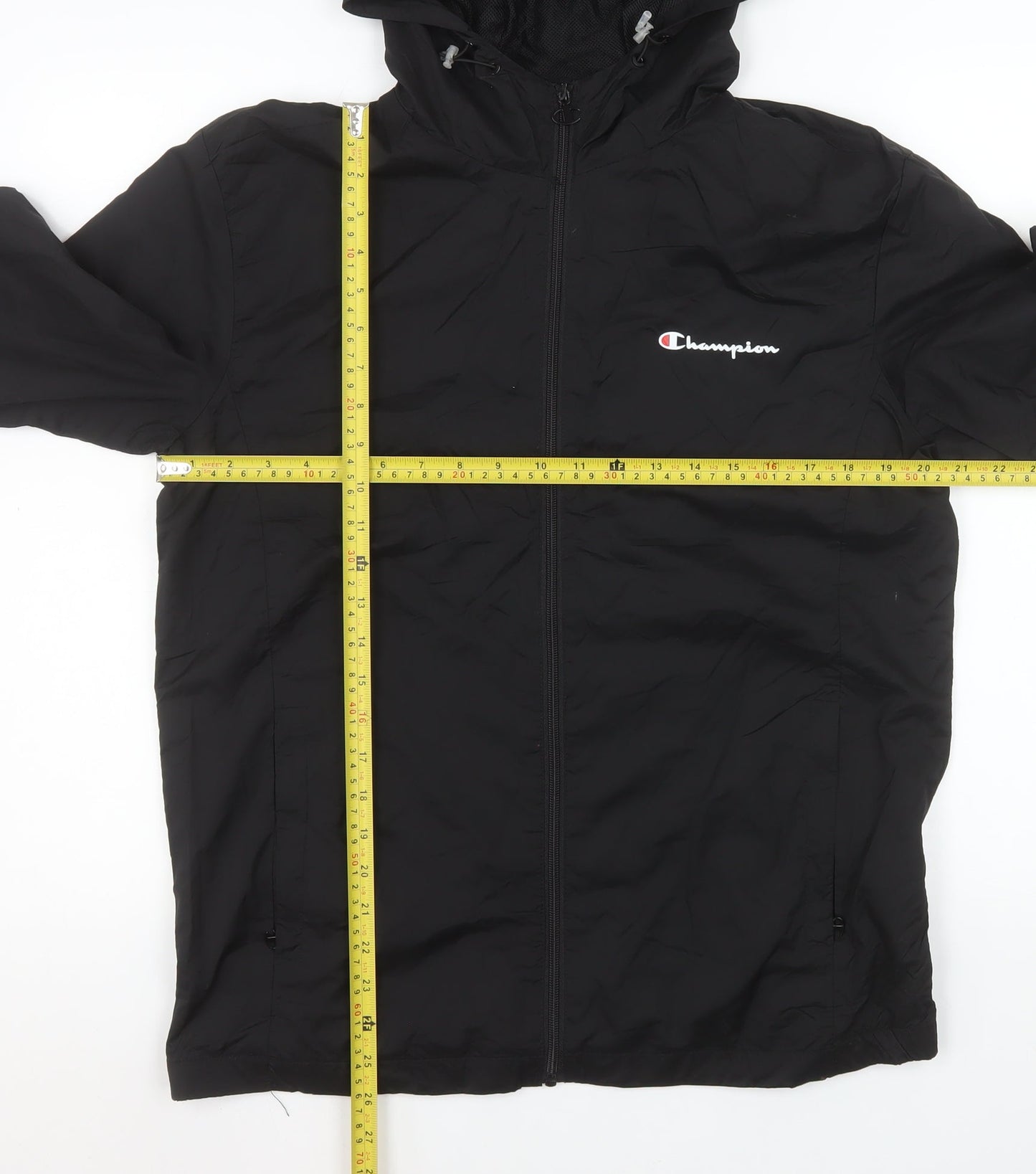 Champion Mens Black 2XL Hooded Windbreaker Jacket