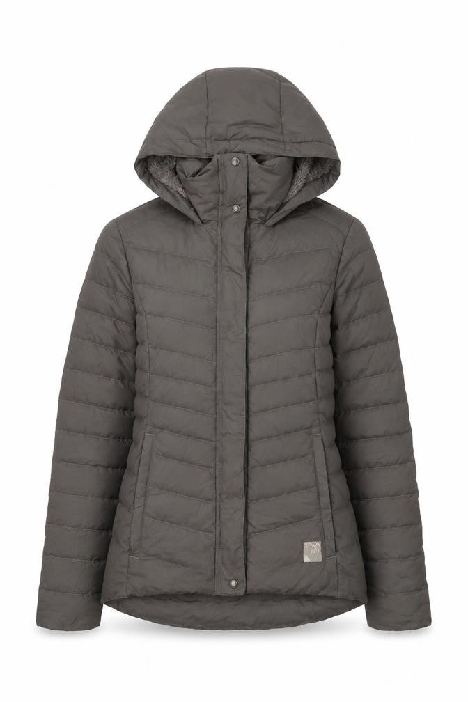 Sprayway Women Brown Puffer Jacket Size 8 Hooded Down Warm Coat