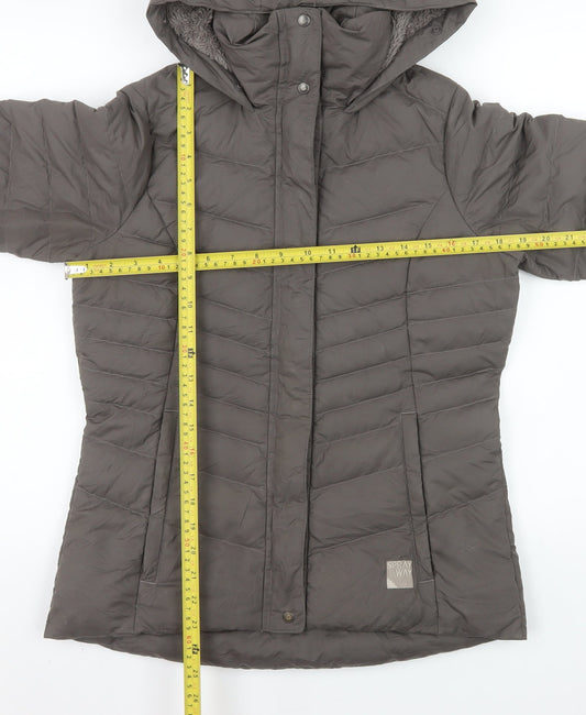Sprayway Women Brown Puffer Jacket Size 8 Hooded Down Warm Coat