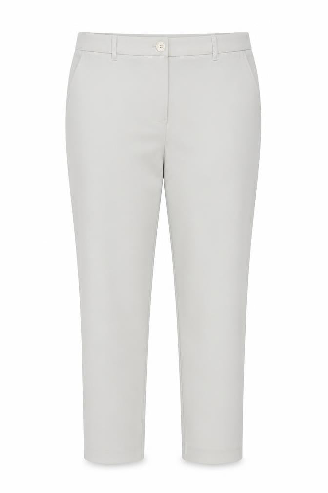 Front view of Gallery Women Ivory Chino Slim Trousers UK 14