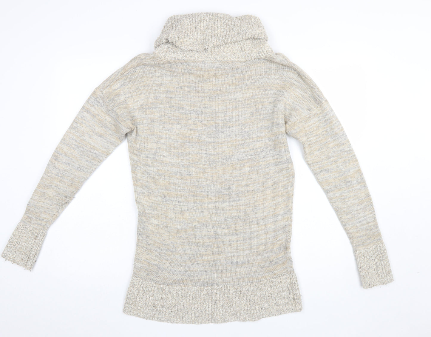 CC Women Beige Roll Neck Long Sleeve Knit Jumper Size M