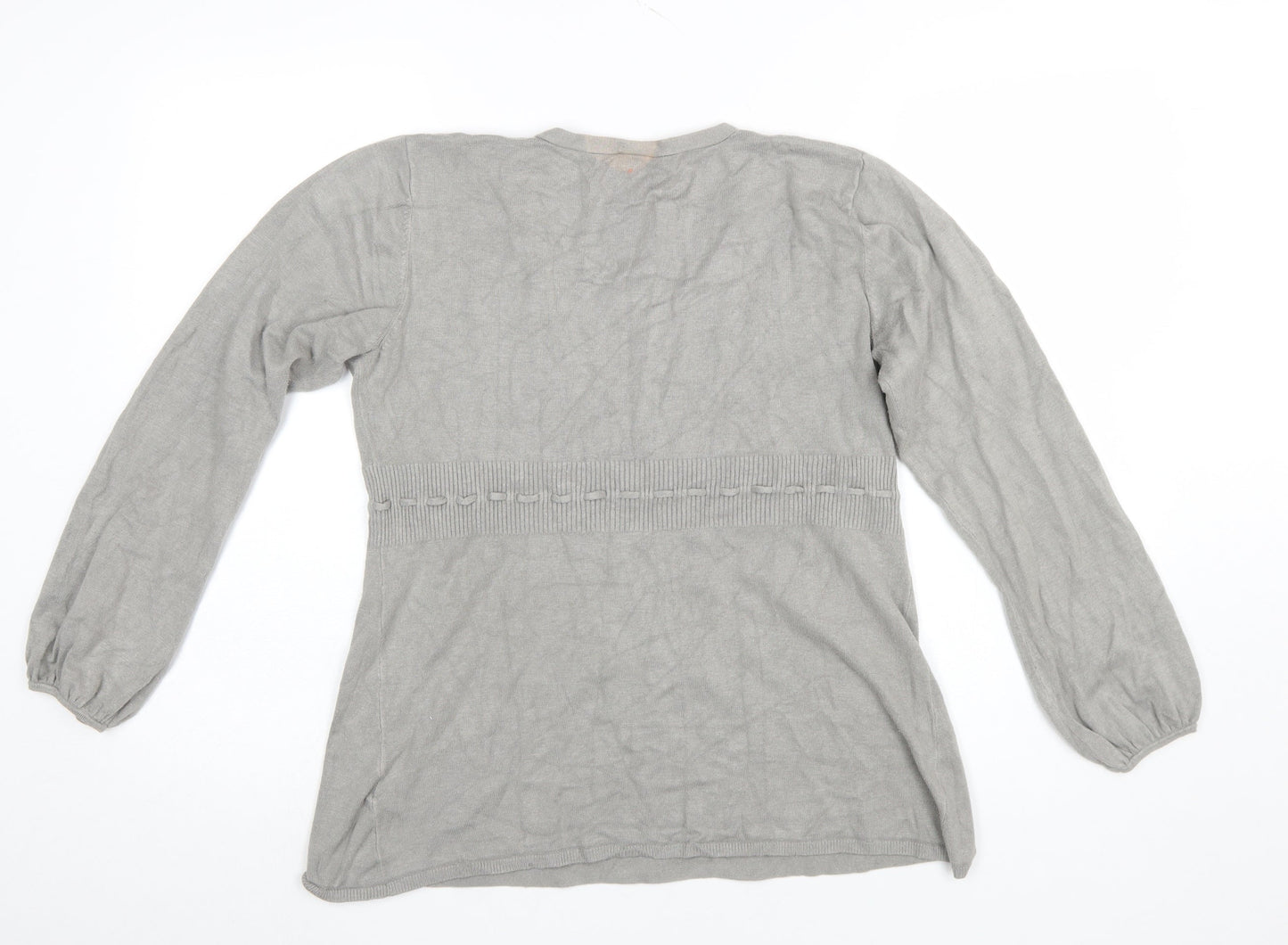 Moda Mothercare Womens Grey Viscose Knit Wrap Jumper Size 12