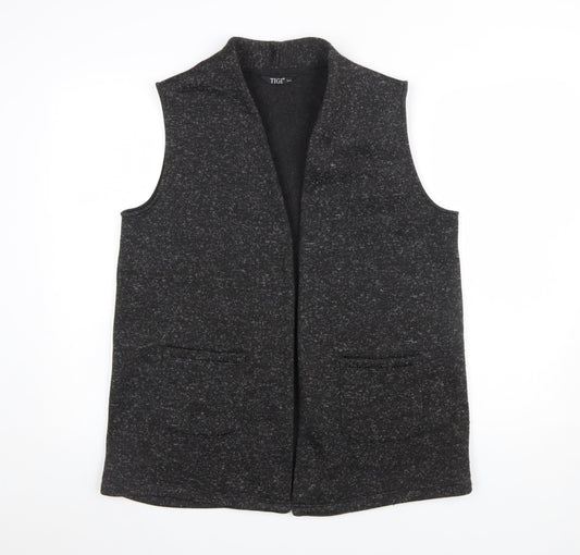 Tigi Womens Grey Sleeveless Knit Vest Size 14 Regular Fit