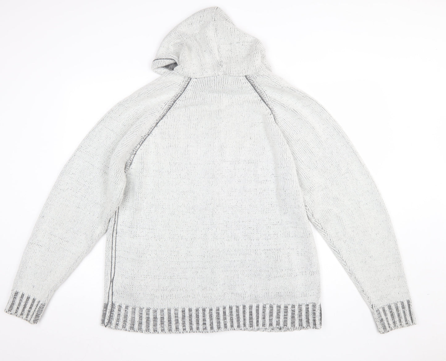 Lewis & Finch Men's Grey XL Full Zip Hooded Knit Jumper