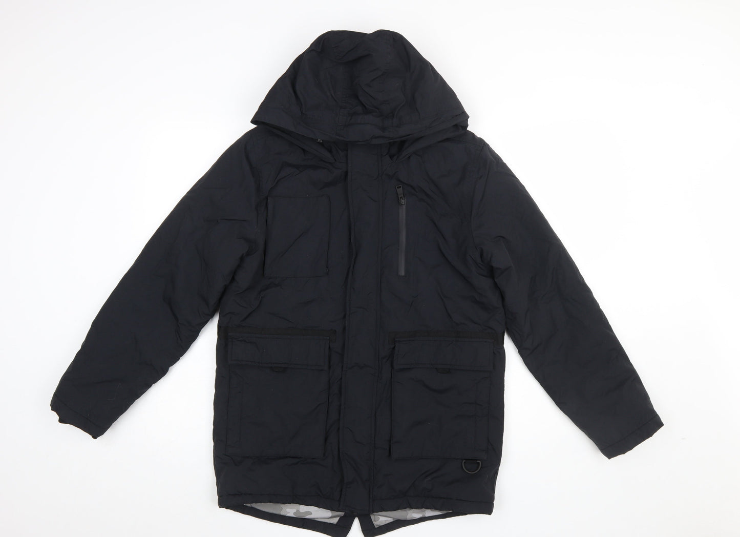 Marks and Spencer Boys Black Hooded Padded Parka Coat 12-13 Years