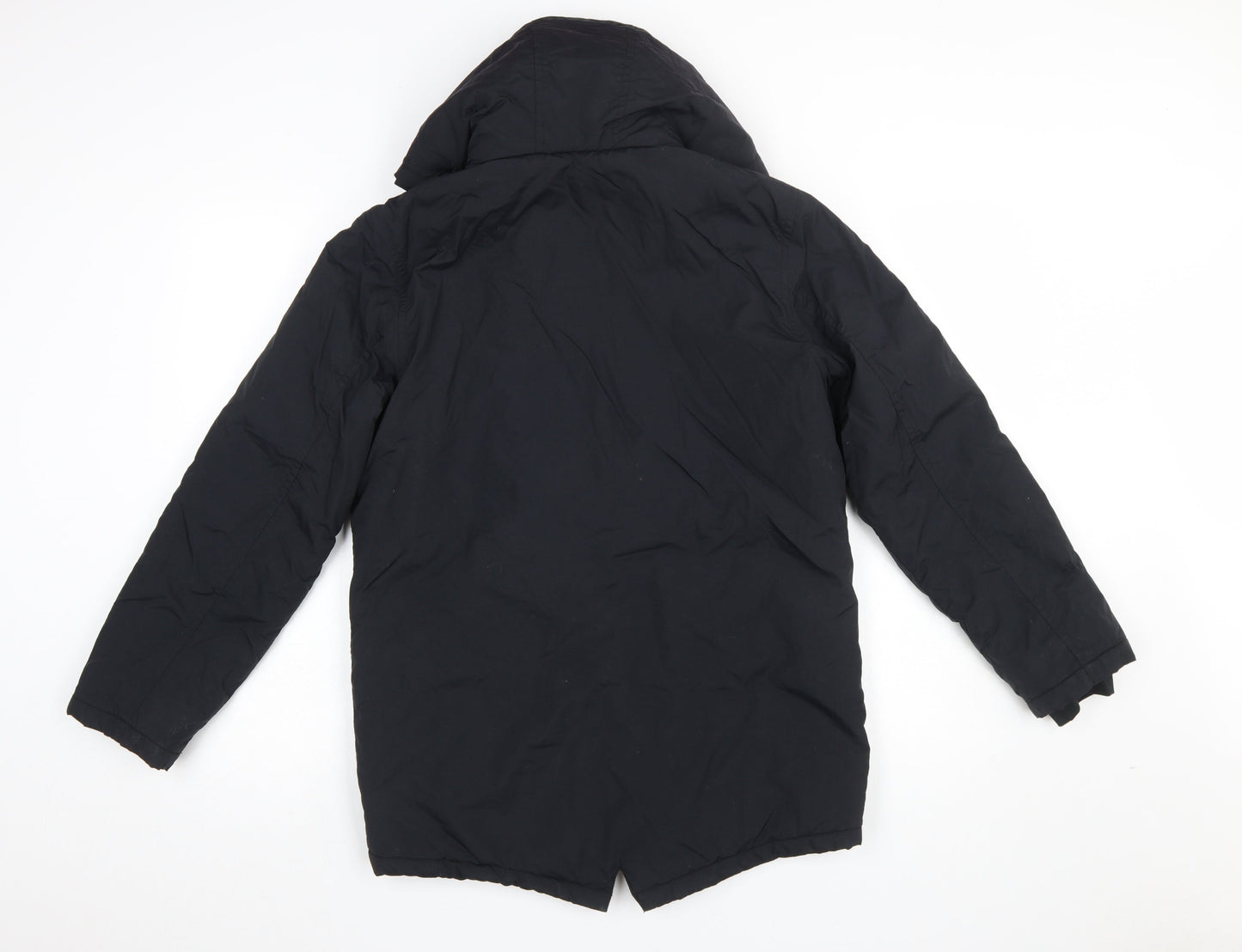 Marks and Spencer Boys Black Hooded Padded Parka Coat 12-13 Years