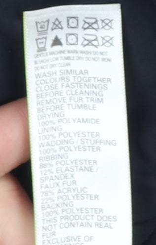 Marks and Spencer Boys Black Hooded Padded Parka Coat 12-13 Years