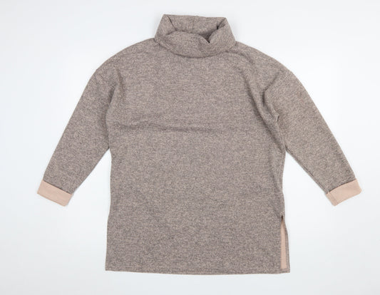 New Look Women Beige Roll Neck Long Sleeve Knit Jumper Size M