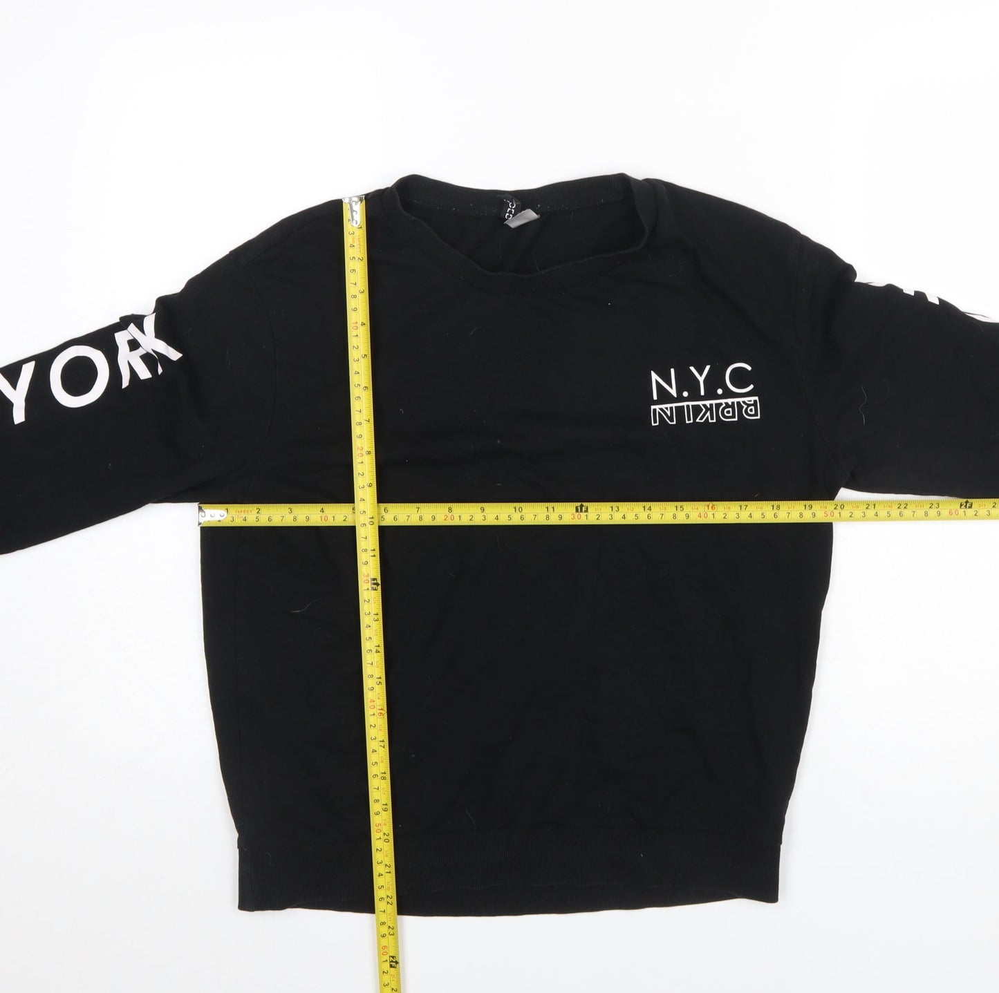 H&M Divided Womens Black NYC Brooklyn Pullover Sweatshirt M