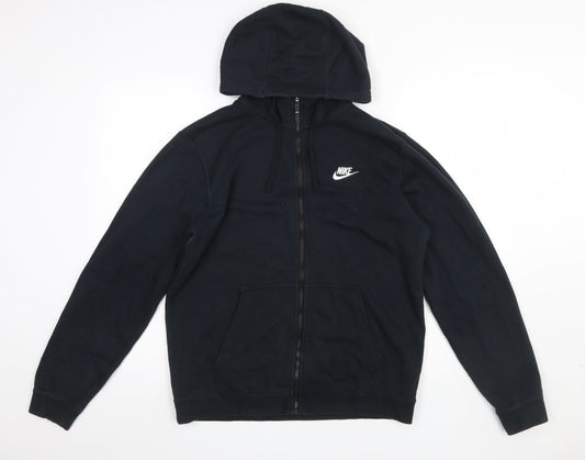 Nike Men's Black Full Zip Hoodie Medium Fleece Sweatshirt
