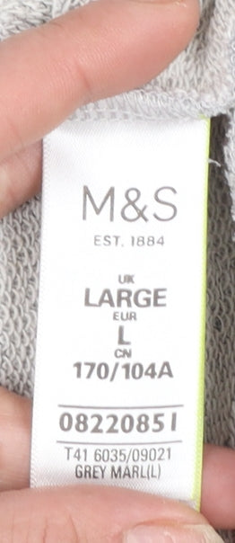 Marks and Spencer Women’s Grey Marl Love Print Pullover Sweatshirt L