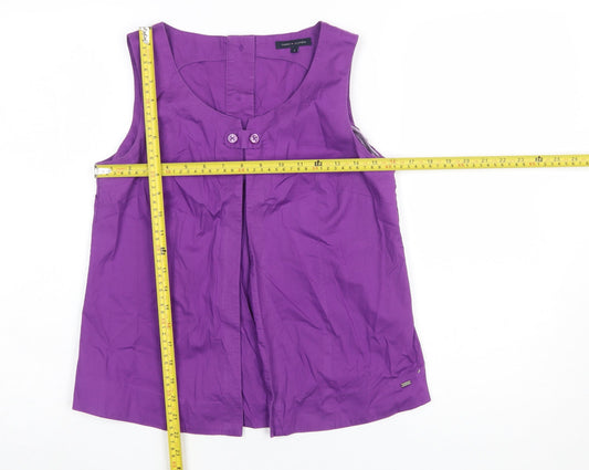 Tommy Hilfiger Women's Purple Sleeveless Cotton Blouse Size 10