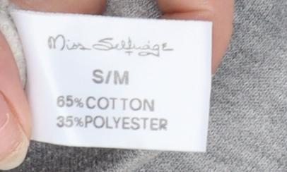 Miss Selfridge Womens Grey Cotton Blend Crew Neck Sweatshirt S/M
