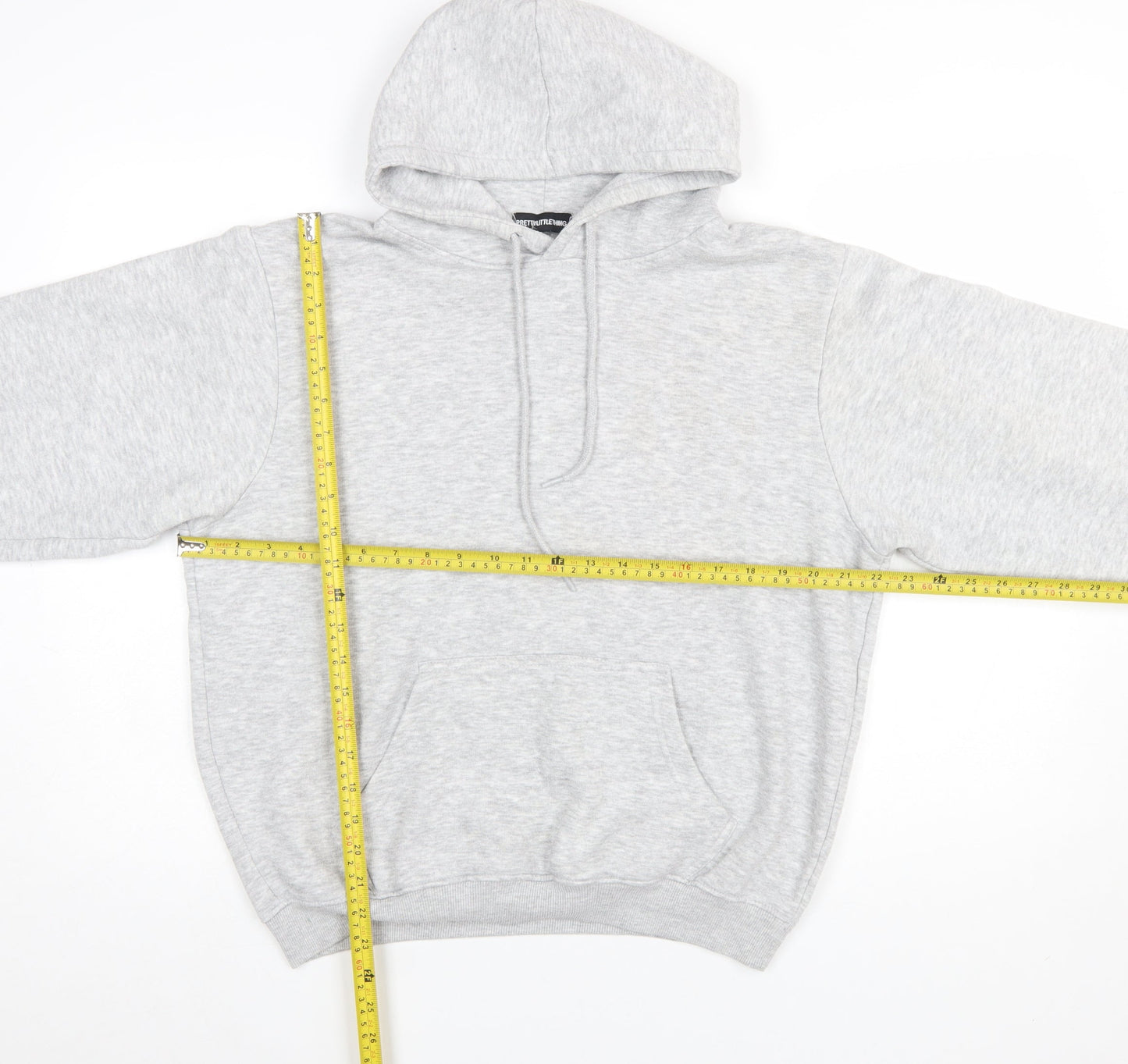 PrettyLittleThing Women’s Grey Pullover Hoodie Size M Cotton Blend
