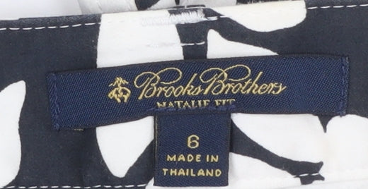 Brooks Brothers Women’s Black Floral Cotton Slim Chino Trousers Size 12