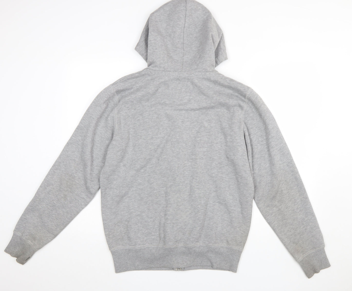 Duffer Mens Grey Full Zip Hoodie M Regular Fit Sports Logo