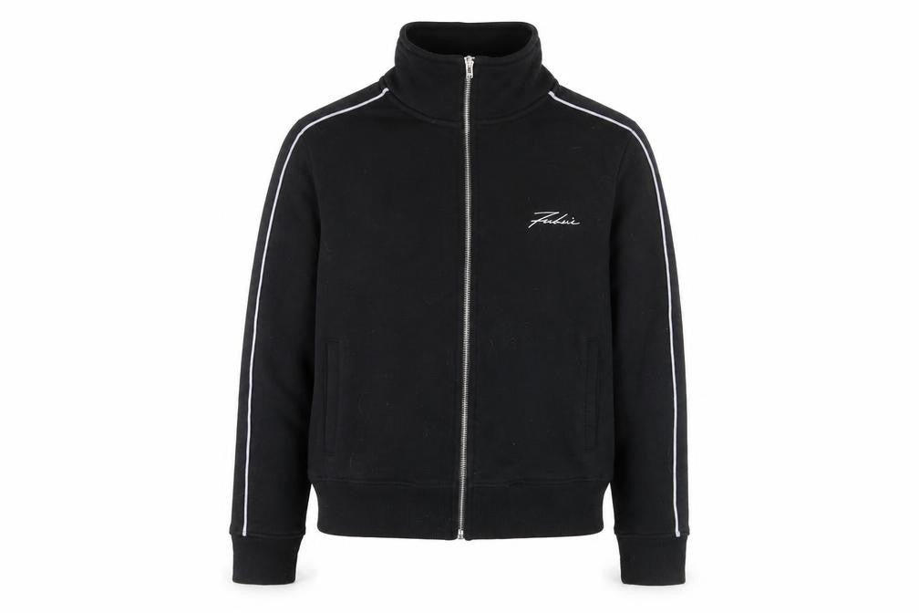 Fabric Womens Black Full Zip Sweatshirt UK 12 Cotton Polyester