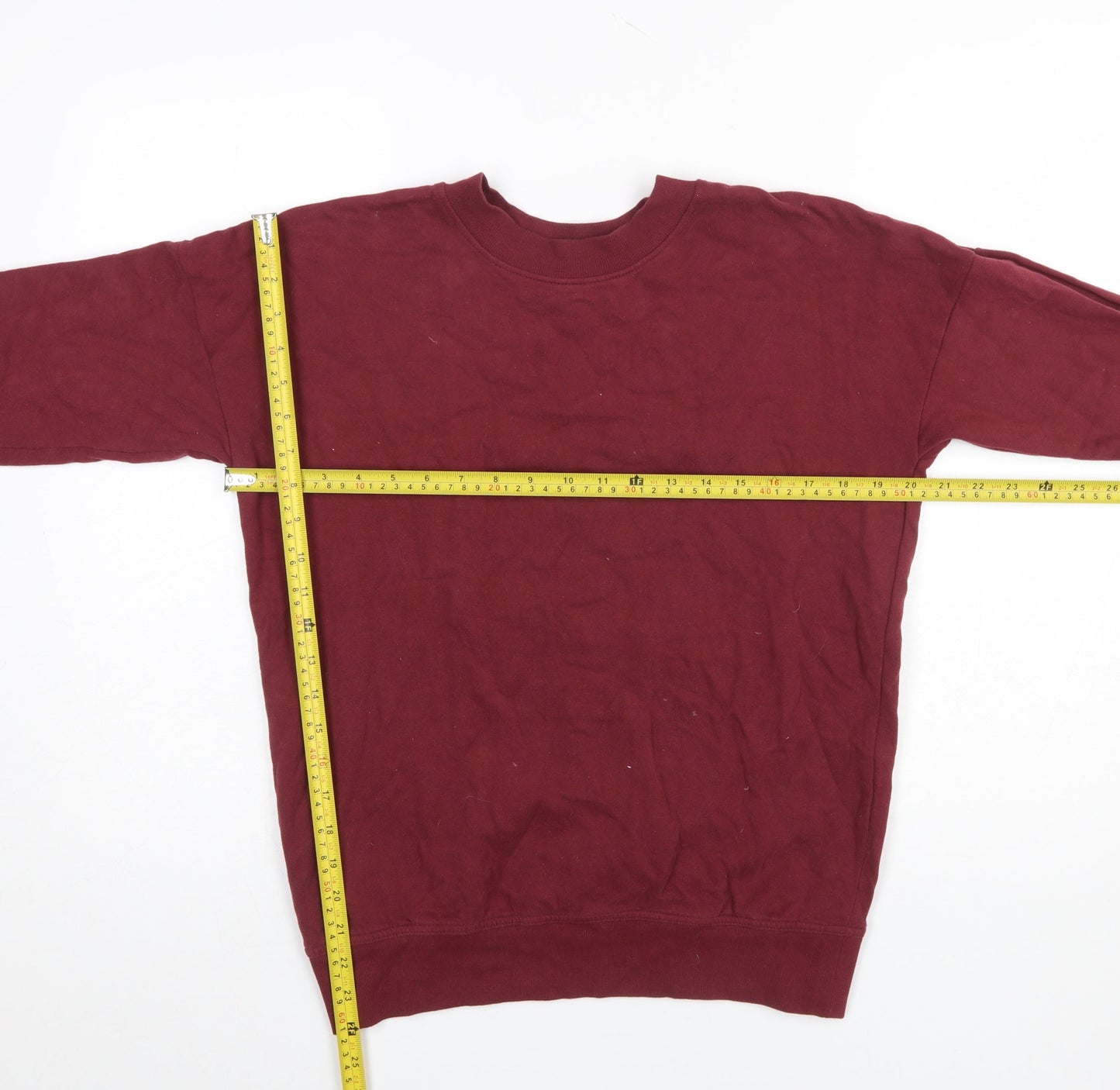 Next Women's Burgundy Crew Neck Cotton Pullover Sweatshirt UK 8