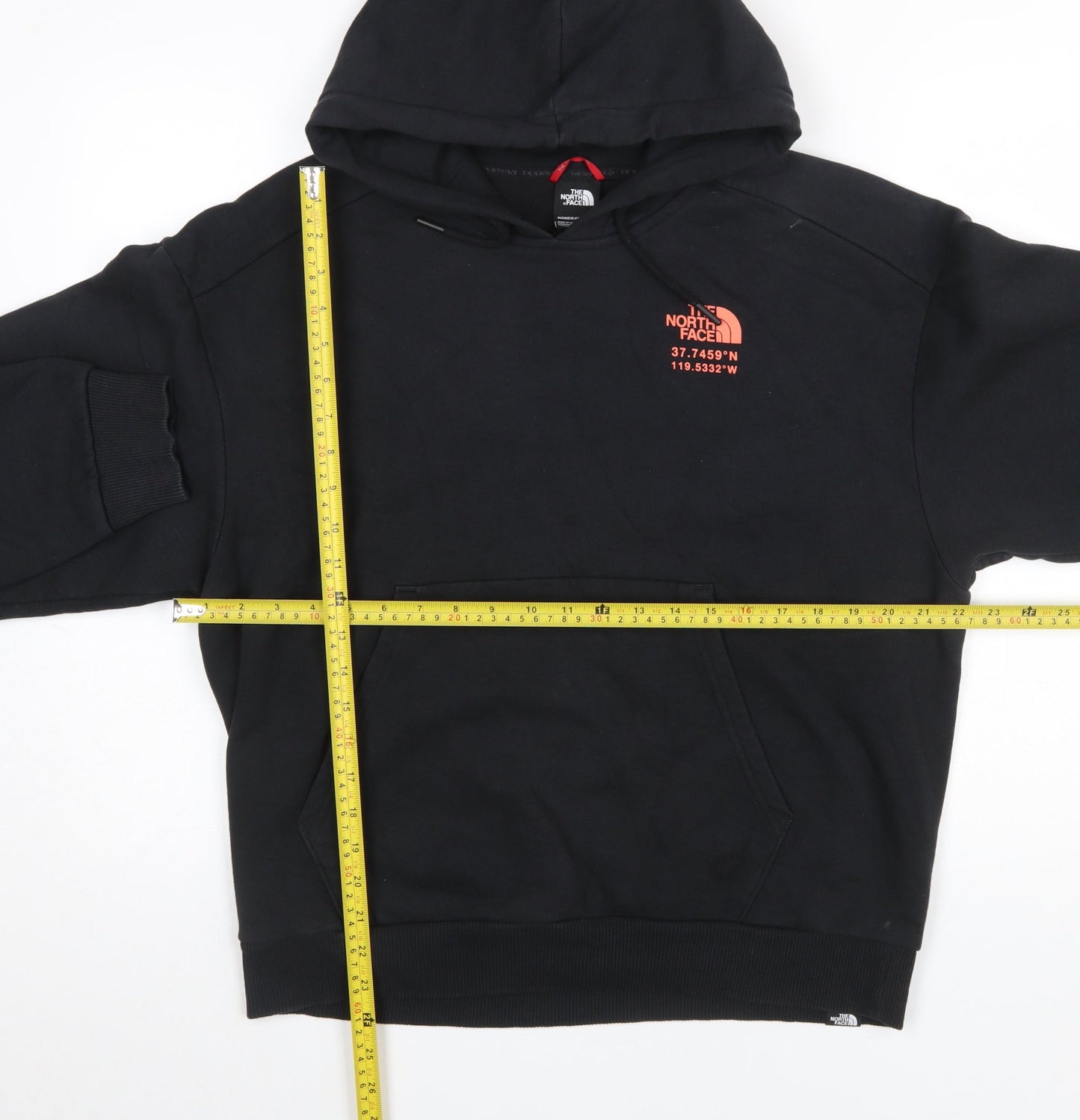 The North Face Womens Black L Pullover Hoodie Graphic Print Cotton Blend