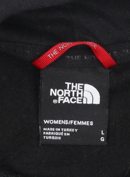 The North Face Womens Black L Pullover Hoodie Graphic Print Cotton Blend