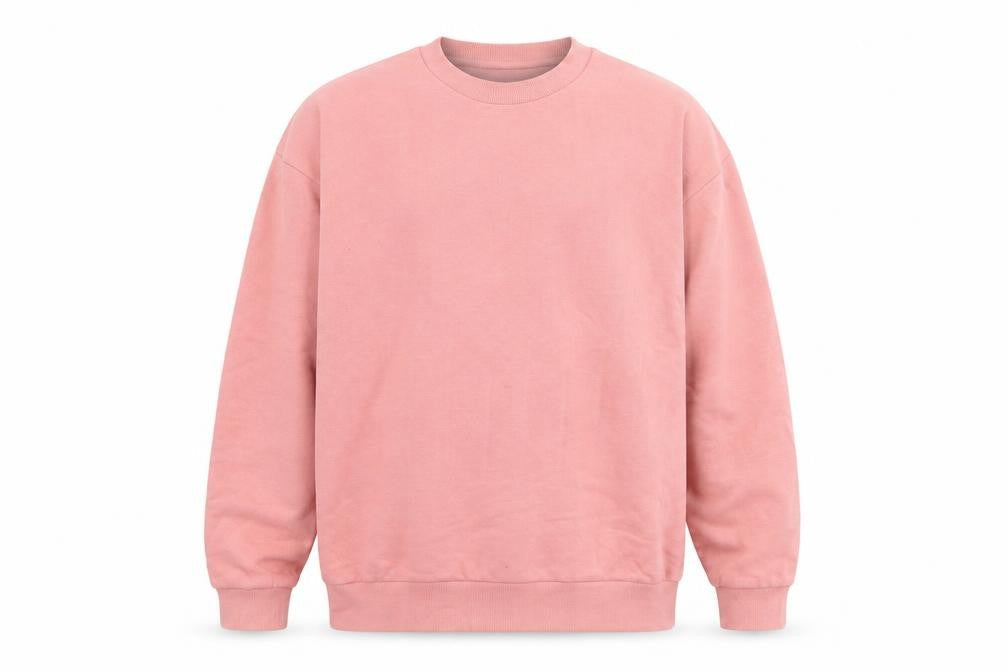 Front view of ASOS Men Pink Crew Neck Pullover Sweatshirt, size M, Regular Fit