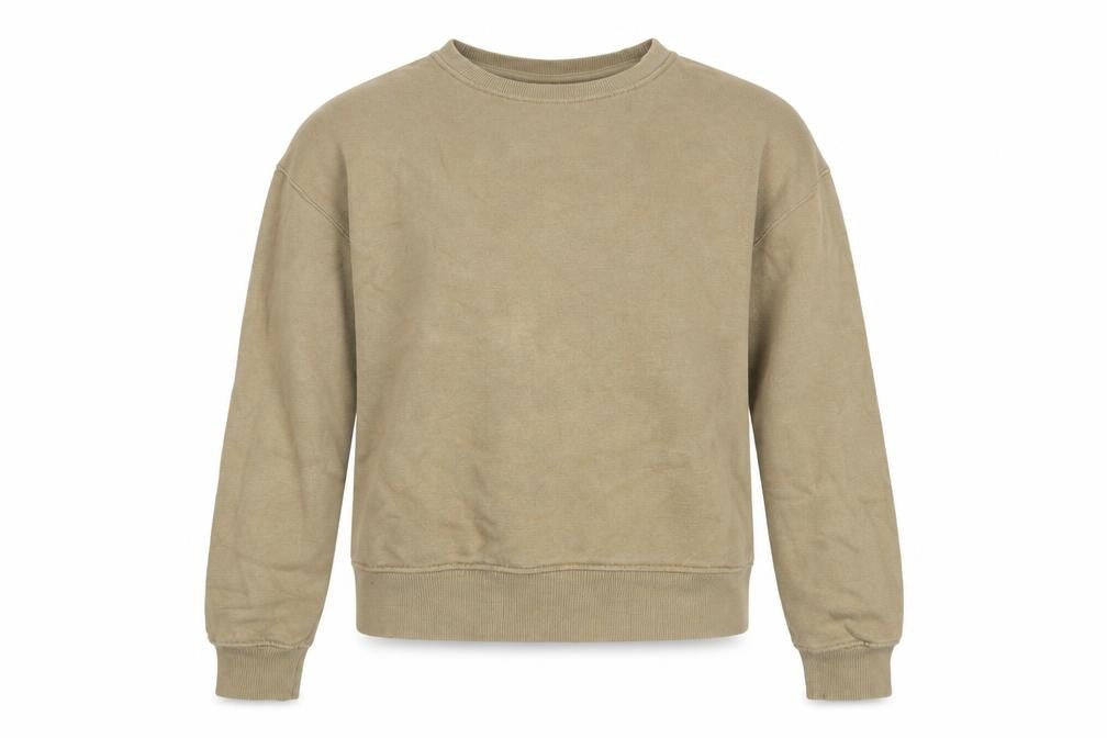 Pull & Bear Women’s Beige Cotton Crew Neck Pullover Sweatshirt Size S