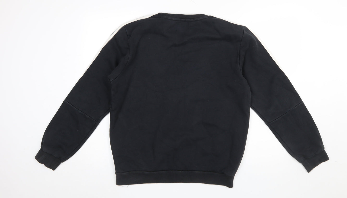 Adidas Men’s Black Pullover Sweatshirt Size M Crew Neck Sports Style