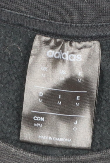 Adidas Men’s Black Pullover Sweatshirt Size M Crew Neck Sports Style