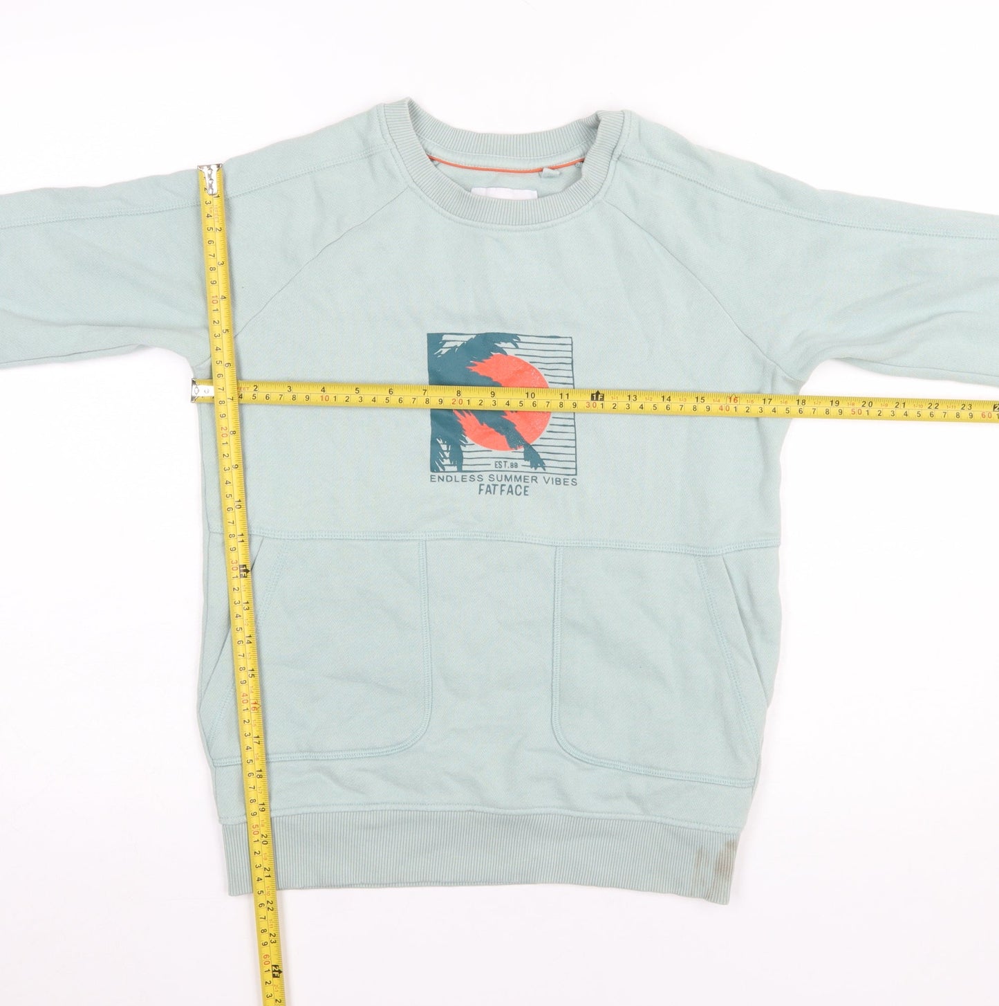 FatFace Boys Green Pullover Sweatshirt 10-11 Years Graphic Print