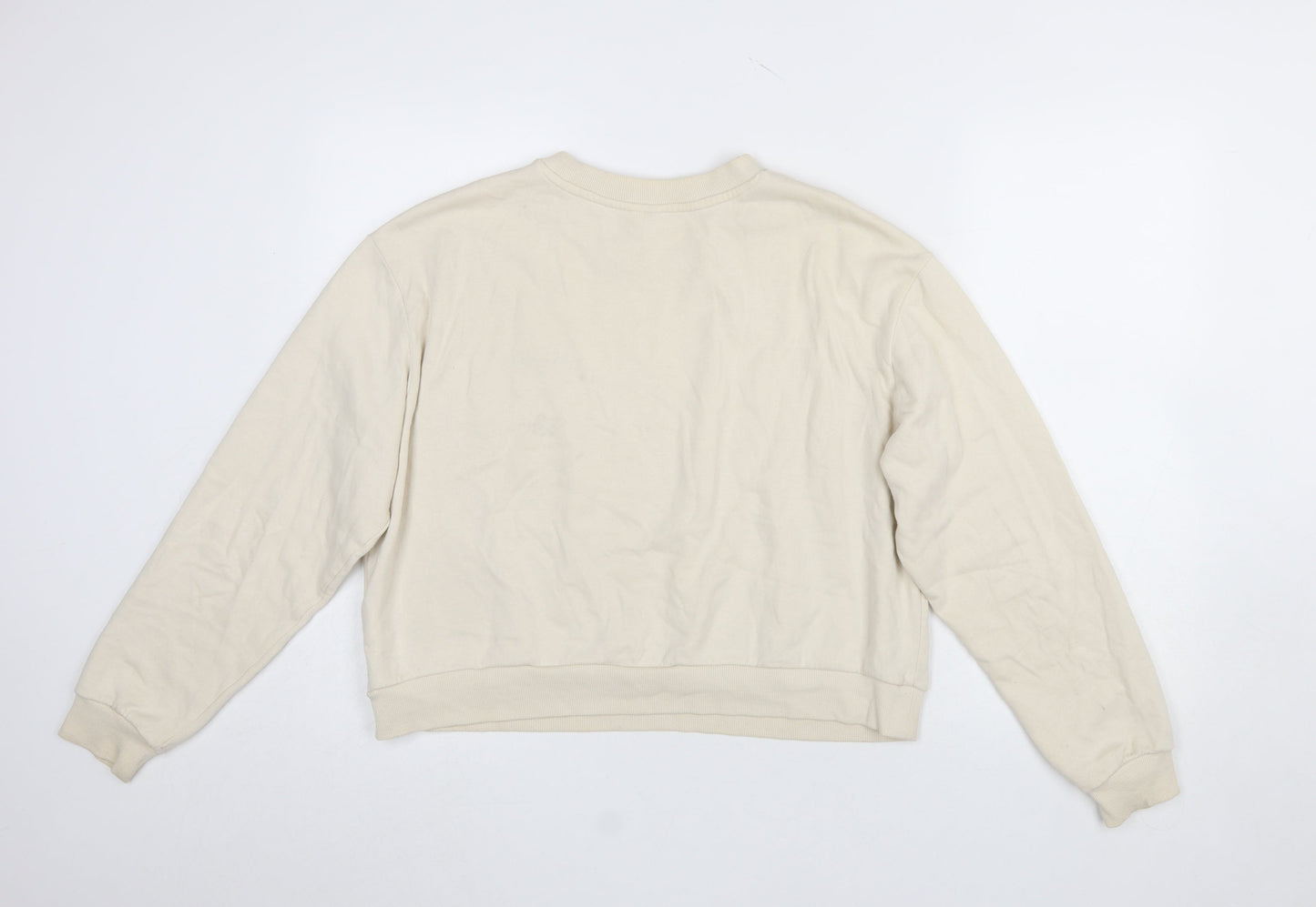 H&M Divided Women’s Beige L Crew Neck Pullover Sweatshirt