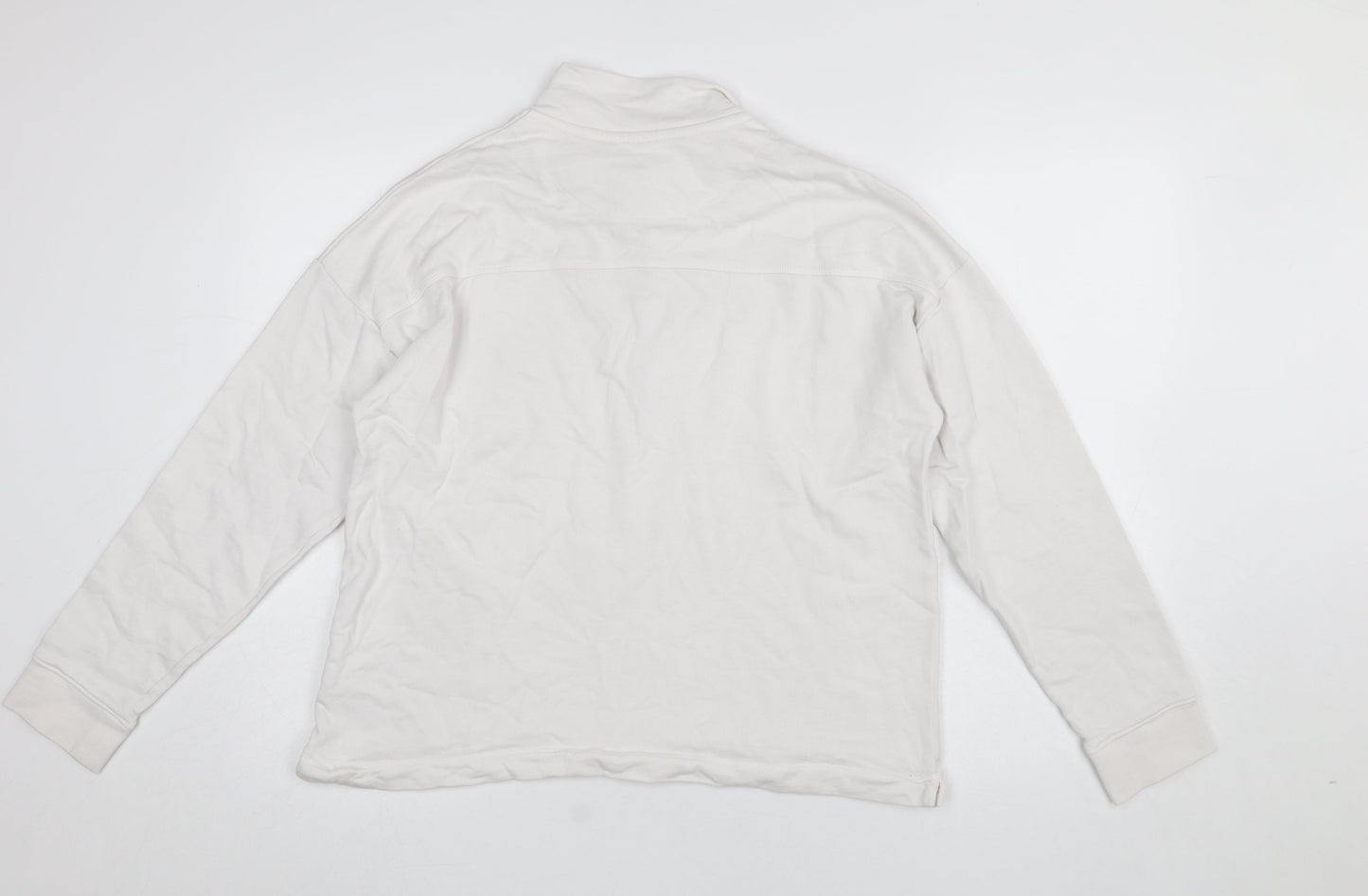 U.S. Polo Assn. Women's White 1/2 Zip Cotton Sweatshirt L 14